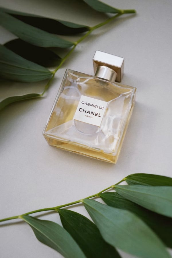 A bottled product with the name Gabrielle Chanel written on it.