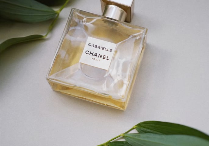 A bottled product with the name Gabrielle Chanel written on it.